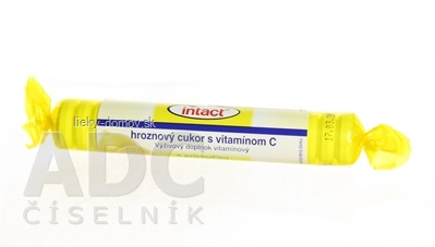 INTACT HROZNOVÝ CUKOR s vitamínom C s príchuťou citróna (pastilky v rolke) 1x40g