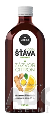 LEROS 100% ŠŤAVA ZÁZVOR CITRÓN 1x250 ml