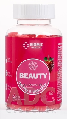 BIOMIC BEAUTY gummies, jahodová príchuť 1x90 ks