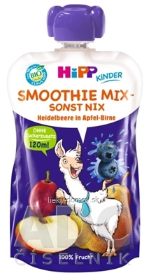 HiPP BIO Smoothie MIX Jablko Hruška Čučoriedky kapsička (od 1.roku) ovocný príkrm 1x120 ml