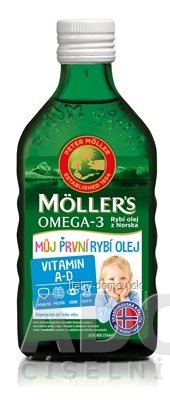 MOLLER´S Omega 3 Môj prvý RYBÍ OLEJ vitamín A a D 1x250 ml