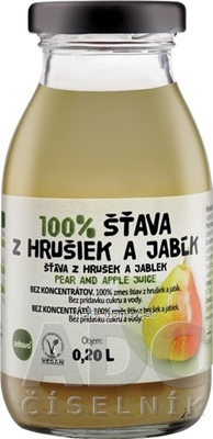 zdravo 100% ŠŤAVA Z HRUŠIEK A JABĹK 1x200 ml