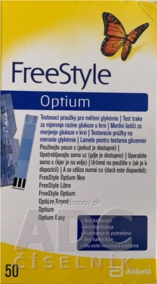 FreeStyle Optium testovacie prúžky do glukomera 1x50 ks