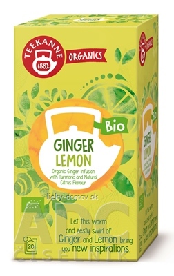 TEEKANNE ORGANICS BIO GINGER LEMON bylinný čaj 20x1,8 g (36 g)