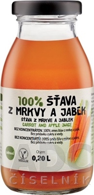 zdravo 100% ŠŤAVA Z MRKVY A JABĹK 1x200 ml