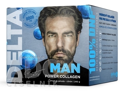 DELTA MAN power COLLAGEN prášok na prípravu nápoja, rozpustný kolagén, príchuť jahoda - citrón 1x240 g