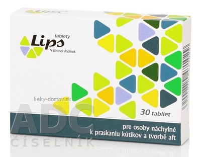 Lips tablety tbl, pri náchylnosti na popraskané kútiky a afty 1x30 ks