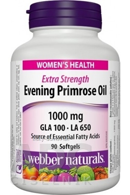 Webber Naturals Púpalka Dvojročná 1000 mg (Naturals Evening Primrose Oil) cps 1x90 ks