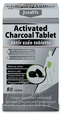 JutaVit Aktívne uhlie 250 mg tbl 1x50 ks