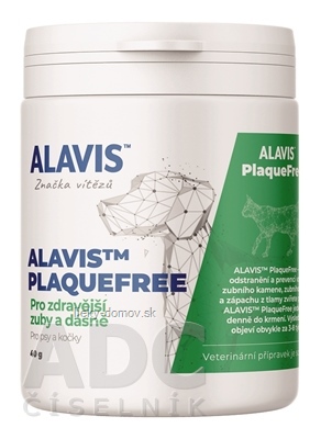 ALAVIS PLAQUEFREE prášok pre psy a mačky, pre zuby a ďasná 1x40 g