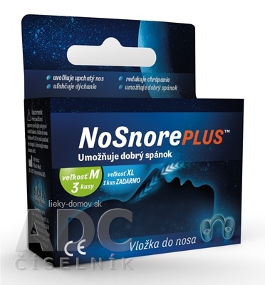 NoSnorePLUS vložka do nosa, 3x veľkosť M + zadarmo 1x veľkosť XL, 1x1 set