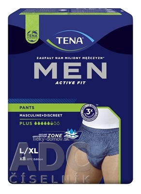 TENA Men Pants Plus Blue L/XL pánske inkontinenčné spodné prádlo, modré 1x8 ks