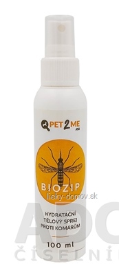 Pet2Me BIOZIP Sprej proti komárom hydratačný, telový 1x100 ml
