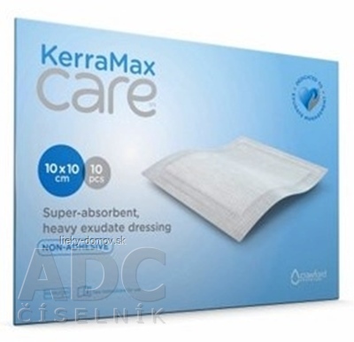 KerraMax Care krytie na rany, superabsorpčné, neadhezívne, 10x10cm, 1x10 ks