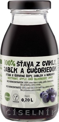 zdravo 100% ŠŤAVA Z CVIKLY, JABĹK A ČUČORIEDOK 1x200 ml