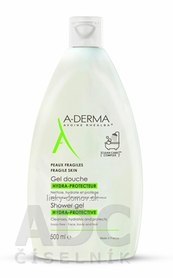 A-DERMA GEL DOUCHE HYDRA-PROTECTEUR hydratačný sprchový gél bez mydla 1x500 ml