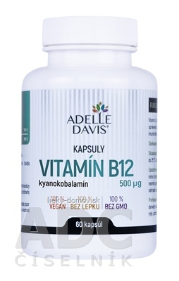 Adelle Davis VITAMÍN B12, kyanokobalamín 500 μg cps 1x60 ks