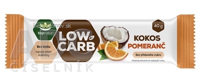 topnatur LOW CARB Tyčinka Kokos Pomaranč 1x40 g