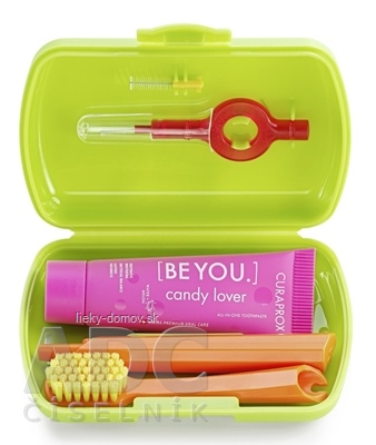 CURAPROX Travel set zelený (1x zubná kefka, 2x medzizubná kefka CPS, 1x zubná pasta 10 ml) 1x1 set