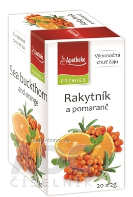 APOTHEKE PREMIER Rakytník a pomaranč ovocný čaj v nálevových vreckách 20x2 g (40 g)