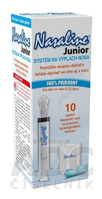 Nasaline Junior Systém na výplach nosa striekačka + odmerka + 10 vreciek soli + cestovné puzdro 1x1 set