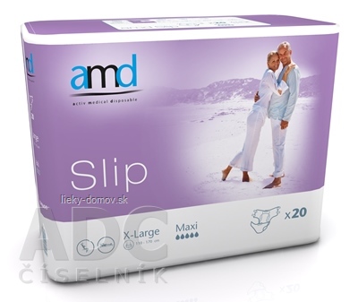 amd Slip Maxi X-Large inkontinenčné plienky, obvod bokov 110 - 170 cm, nasiakavosť 4100 ml, 1x20 ks