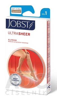 JOBST ULTRA SHEER kompresívne lýtkové pančuchy I.KT, s otvorenou špičkou, karamelové, veľ. IV., 1x1 pár