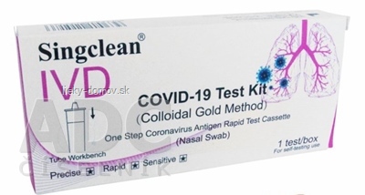 Singclean COVID-19 Test Kit antigénový, výterový, nazálny test (Colloidal Gold Method) 1x1 ks