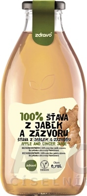 zdravo 100% ŠŤAVA Z JABĹK A ZÁZVORU 1x0,75 l