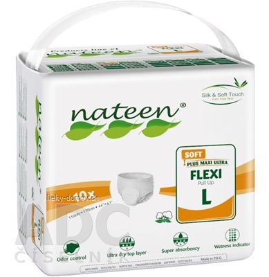 nateen FLEXI SOFT L nohavičky plienkové, obvod bokov 110-170 cm (L/XL), savosť 1800 ml, 1x10 ks