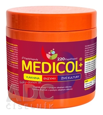 MEDICOL Plus - Vláknina, Enzýmy, Živé kultúry cps 1x220 ks