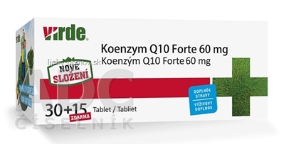 VIRDE KOENZYM Q10 Forte 60 mg tbl 30+15 zdarma (45 ks)
