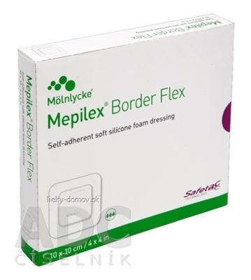 Mepilex Border Flex 10x10 cm samolepivé krytie z mäkkého penového silikónu 1x5 ks