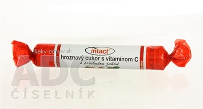 INTACT HROZNOVÝ CUKOR s vitamínom C s príchuťou jahody (pastilky v rolke) 1x40g