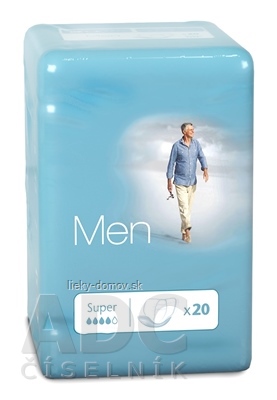 amd Men Super inkontinenčné vložky pre mužov, 21x27 cm, nasiakavosť 470 ml, 1x20 ks