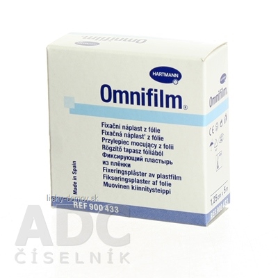 OMNIFILM hypoalergénna náplasť fixačná z transparentnej fólie (1,25cmx5m) 1x1 ks