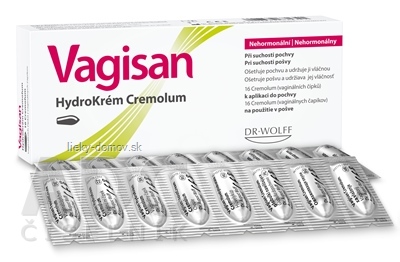 Vagisan HydroKrém Cremolum vaginálne čapíky 1x16 ks