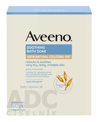 Aveeno Soothing bath soak upokojujúci ovsený kúpeľ, vrecúška 8x42 g
