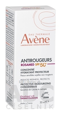 AVENE ANTIROUGEURS ROSAMED Koncentrát SPF 50+ ochranný, hydratačný 1x30 ml