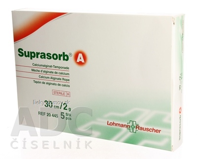 SUPRASORB A TAMPONÁDA kalciumalginátová (30 cm/2 g) 1x5 ks