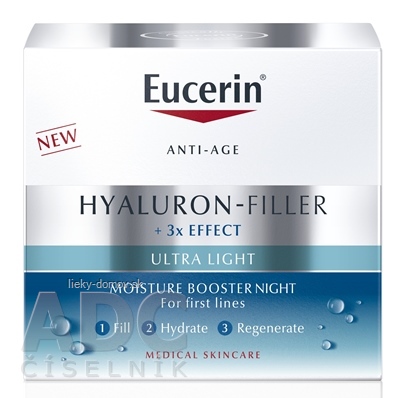 Eucerin HYALURON 3xEFFECT Nočný Hydratačný Booster anti-age, ultra ľahký 1x50 ml