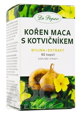 Dr. Popov KOREŇ MACA S KOTVIČNÍKOM bylinné kapsuly 1x60 ks