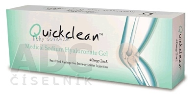 Quickclean 40 mg/2 ml Gél s hyaluronátom sodným v predplnenej injekčnej striekačke, na náhradu synoviálnej tekutiny na kĺby (20 mg/1 ml) 1x2 ml