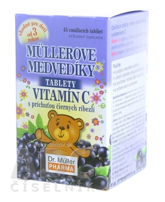 MÜLLEROVE medvedíky - VITAMÍN C tbl s príchuťou čiernych ríbezlí 1x45 ks