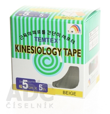 TEMTEX KINESOLOGY TAPE tejpovacia páska, 5 cm x 5 m, béžová 1x1 ks