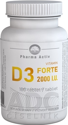 Pharma Activ Vitamin D3 FORTE 2000 I.U. tbl 1x100 ks