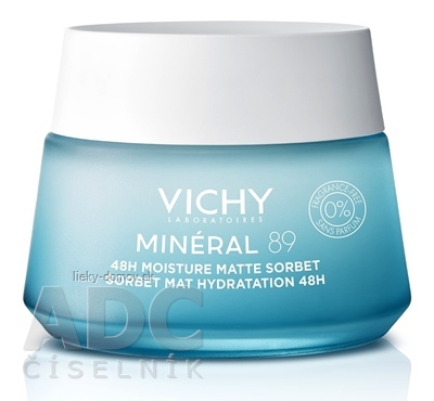 VICHY MINERAL 89 48H MOISTURE MATTE SORBET gél pre zmiešanú až mastnú pleť 1x50 ml