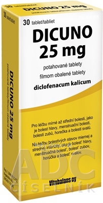 DICUNO 25 mg filmom obalené tablety tbl flm 25 mg (blis.) 1x30 ks