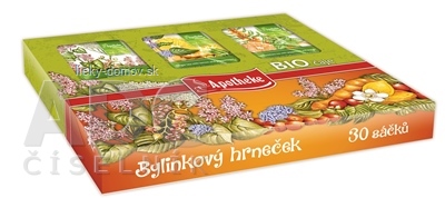 APOTHEKE KOLEKCIA Bylinkový hrnček BIO čaje 6 druhov bylinných a ovocných čajov v záparových vreckách 1x30 ks
