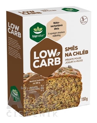 topnatur LOW CARB ZMES NA CHLIEB bezgluténová, s obsahom vlákniny 1x150 g